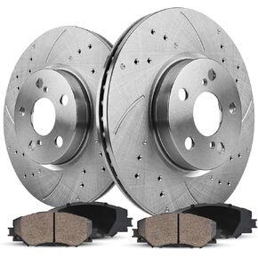 Brakes Pads and Rotors Kit Front Automotive Replacement Brake Kits Fit for 2007-2013 Acur MDX, 2014-2018 Acur RLX, 2010-2013 Acur ZDX, 2009-2015 Honda Pilot| 329.8mm(13in)