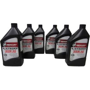 OEM Mercury 4-Stroke FC-W SAE 25W-40 Synthetic Blend Engine Oil Case of 6 Quarts
