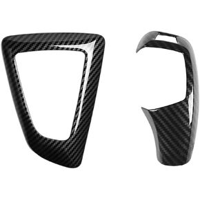 Carbon Fiber Gear Shift Knob Panel Cover Trim for BMW X3 X4 X5 X6 F15 F16 F20 F21 F22 F23 F30 F34 F35 F32 F33 F36 F10 F11 F18 F07 F01 F02 E70 Accessories Interior Center Console Shifter Head Sticker