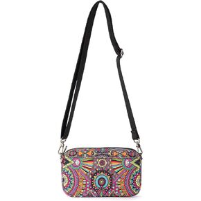 Sakroots Lodi Smartphone Crossbody in Eco Twill, Adjustable Crossbody Strap, Rainbow Wanderlust
