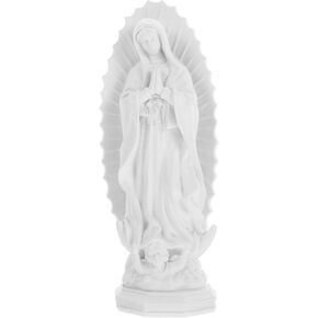 ARTIBETTER Madonna Statue Mexican Decor Virgin Statue Mexico Decorations Catholic Decor Christian Figurine Miniature Madonna Resin White Religious Decor Resin Virgin Sculpture Porch
