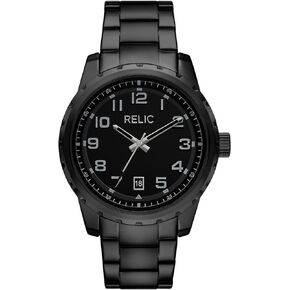 Relic by Fossil Men's Alex Three-Hand Date Matte Black Stainless Steel Watch (Model: ZR16037)