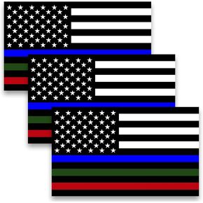 American Flag Decal, 3pcs USA Flag Decal Sticker, Reflective Car Stickers for Cars/Trucks - Support US Military (Vintage)