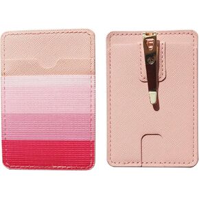 FORZEN Minimalistic Card Holder Wallet for Men and Women, Slim Elastic Vertical Credit Card Holder and Men Front Pocket Wallet with Clip (Black Stripe)