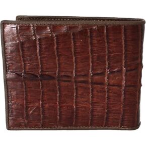 Men's Bifold Crocodile Tail Brown Wallet