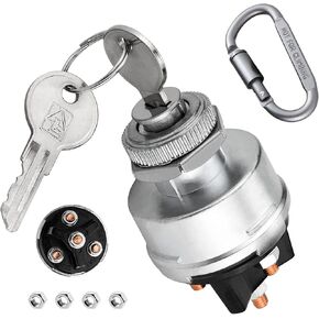 مفتاح إشعال WWZMDiB مع مفتاح، مفتاح إشعال عالمي بـ 4 أوضاع 12 فولت للسيارة والشاحنات والجرارات والمقطورة والرافعة الشوكية والمزيد، Acc/Off/IGN/Start (يأتي مع سلسلة مفاتيح) in Kuwait