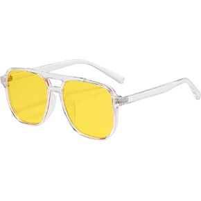 Onrtry Retro Aviator Sunglasses Women Men 70s Vintage Square Frame Sun Glasses UV400 Shades