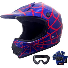 KRN Youth Kids Off-Road Helmet ATV Helmet DOT Approved- Motorcycle Motocross Dirt Bike Helmet KY-B12