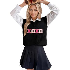 Womens Halloween Christmas Holiday Sweater Vest V Neck Sleeveless 2024 Ribbed Knit Casual Pullover Tank Top