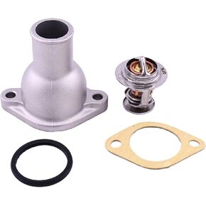 FridayParts Thermostat Kit & Water Outlet Pipe 8971606540 8943259561 8971690151 Compatible for John Deere Excavator 27ZTS 35ZTS Replacement