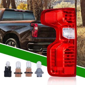 GSPSCN Passenger Side Tail Light Compatible With 2023-2019 Chevy Silverado 1500 2500HD 3500HD Right Rear Taillight Brake Signal Assembly w/Bulb & Harness Replaces 84554657,GM2801308（Halogen Model ）
