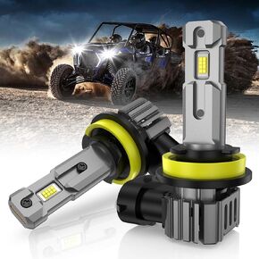9006/HB4 Bulbs, 500% Brighter 6500K Cool White 16000LM Lights 9006 Fog Light Bulbs, Mini Size IP68 Waterproof Plug and Play, Pack of 2