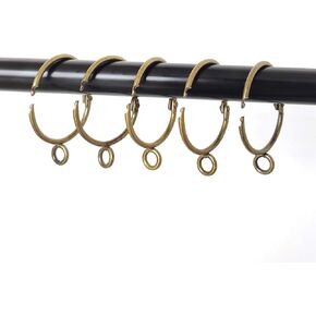 Coideal Gold Eyelet Curtain Rings - 20 Pack 1.5 Inch Openable Metal Drapery Loops, Fits Up to 1 1/4 Inch Rod