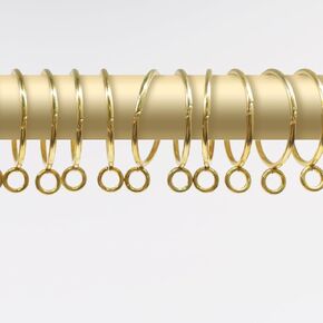 Coideal Gold Eyelet Curtain Rings - 20 Pack 1.5 Inch Openable Metal Drapery Loops, Fits Up to 1 1/4 Inch Rod