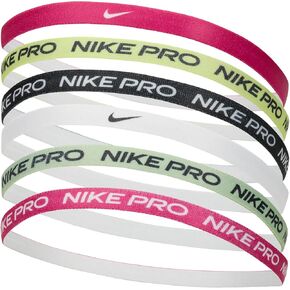 Nike Printed Headbands 6Pk Elastic Sports Hair Bands, Misura standard, N.000.2545.613.OS
