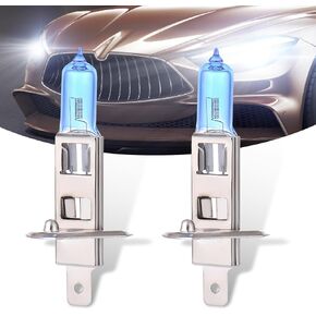 2 PCS H1 Automotive Halogen Bulbs, High Brightness Car Light Bulb, 12V Ultra White Light Anti-fog Bulb, Car Halogen Bulb Replacement Parts, Universal for Most Cars (White)
