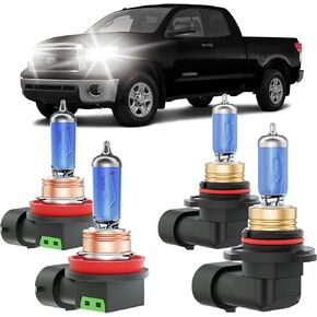 Tundra Halogen Headlight Bulbs Fits For 2007-2013 Toyota Tundra Halogen headlights Combo, Ultra Bright 5000K White Bulbs, 12V-100W, Pack of 4