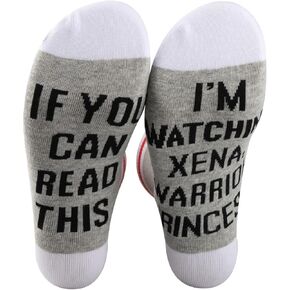 2 Pairs 90s Fantasy TV Show Inspired Gift True Love Xena Gabrielle Fan Gift Socks for Geeky Fantasy Fan