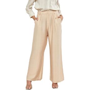 Women's High Waisted Wide Leg Work Pants Casual Button Down Business Trousers
