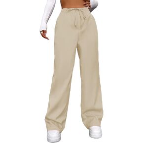 SOLY HUX Women's Cargo Pants Elastic High Waisted Loose Straight Jogger Leg Pocket Trousers Y2K Pants