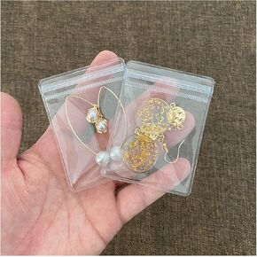 Set 2 Clear Jewelry Book Organizer Travel Earring Storage Book Transparent Jewelry Storage Book with Zipper, Pink