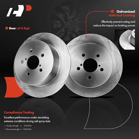 A-Premium 10.79 inch (274mm) Rear Solid Disc Brake Rotors + Ceramic Pads Kit Compatible with Select Subaru Model - Outback 2005-2009, Legacy 2005-2009 6-PC Set in Saudi Arabia