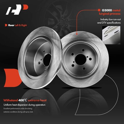 A-Premium 10.79 inch (274mm) Rear Solid Disc Brake Rotors + Ceramic Pads Kit Compatible with Select Subaru Model - Outback 2005-2009, Legacy 2005-2009 6-PC Set in Saudi Arabia