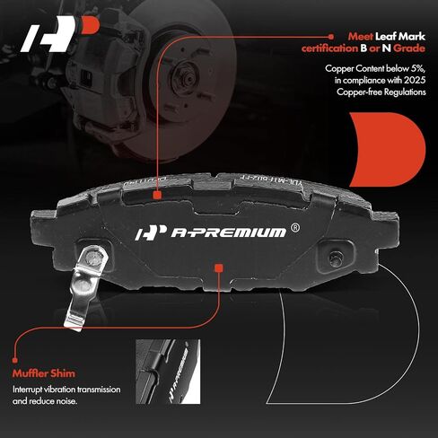 A-Premium 10.79 inch (274mm) Rear Solid Disc Brake Rotors + Ceramic Pads Kit Compatible with Select Subaru Model - Outback 2005-2009, Legacy 2005-2009 6-PC Set in Saudi Arabia