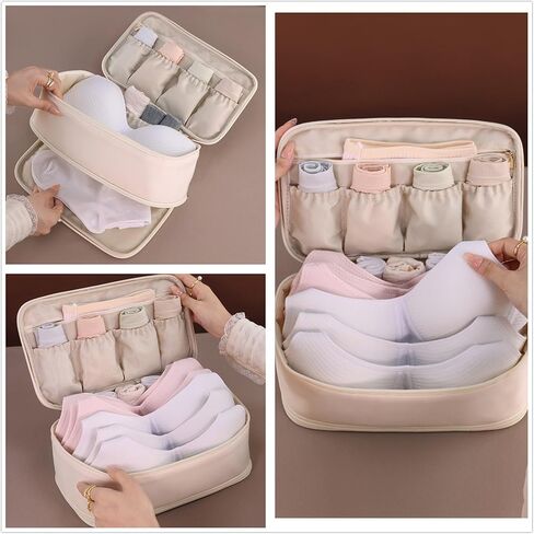Travel Underwear Organizer Bag Multifunctional Travel Bra Underwear Storage Bag Portable Socks Lingerie Pouch,Bear in Kuwait
