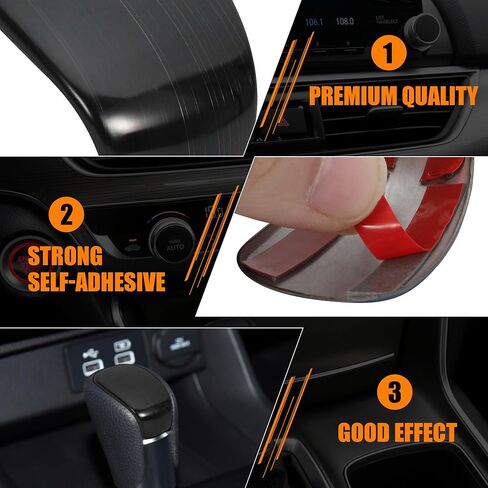 غطاء مقبض ناقل الحركة من الفولاذ المقاوم للصدأ من TOMALL متوافق مع Honda Civic 11th 2022 2023 غطاء رافعة تروس لوحة ناقل الحركة لملحقات وحدة التحكم المركزية الداخلية للسيارة (أسود مصقول) in Kuwait