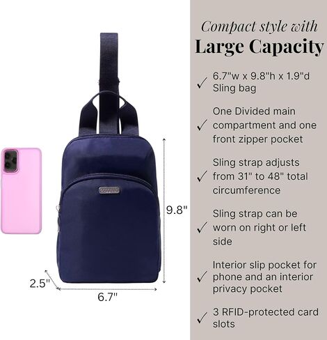 حقيبة باجاليني الأساسية الصغيرة مقاس 10×7 للنساء مع حزام كتف قابل للتعديل in Kuwait