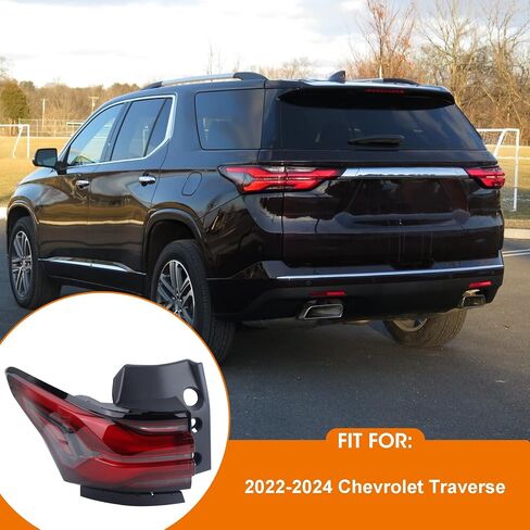 Outer LED Tail Light Rear Lamp Assembly Fit for 2022 2023 2024 Chevrolet Traverse Left Driver Side 86785340 85133095 GM2804151 2874100 166-11907L in Saudi Arabia