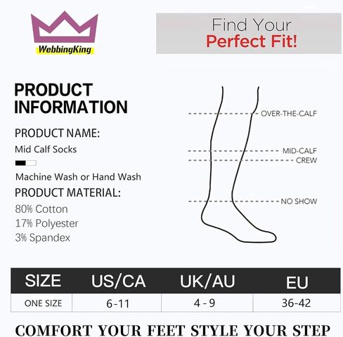 Black And White Womens Long Crew Socks for Teen Girls Lightweight Casual Breathable Cotton Mid Calf Socks 6 Pack in Saudi Arabia