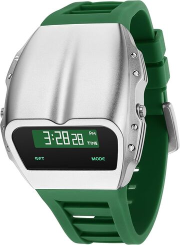 Unique Metal Watch, OLED Mens Digital Watches, Lift-to-Wake Screen, Silicone or Stainless Steel Strap, 30M Waterproof in Saudi Arabia