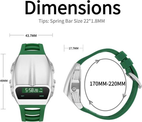 Unique Metal Watch, OLED Mens Digital Watches, Lift-to-Wake Screen, Silicone or Stainless Steel Strap, 30M Waterproof in Saudi Arabia