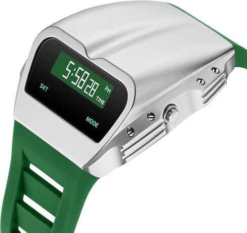 Unique Metal Watch, OLED Mens Digital Watches, Lift-to-Wake Screen, Silicone or Stainless Steel Strap, 30M Waterproof in Saudi Arabia
