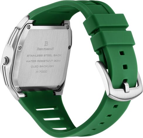 Unique Metal Watch, OLED Mens Digital Watches, Lift-to-Wake Screen, Silicone or Stainless Steel Strap, 30M Waterproof in Saudi Arabia
