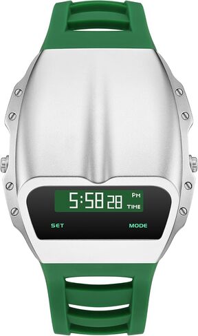 Unique Metal Watch, OLED Mens Digital Watches, Lift-to-Wake Screen, Silicone or Stainless Steel Strap, 30M Waterproof in Saudi Arabia