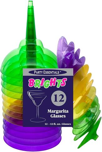 Party Essentials N121290 Cup Margarita Neonate 12Ct, 12 Count (Pack of 1), Assorted Neon in Saudi Arabia