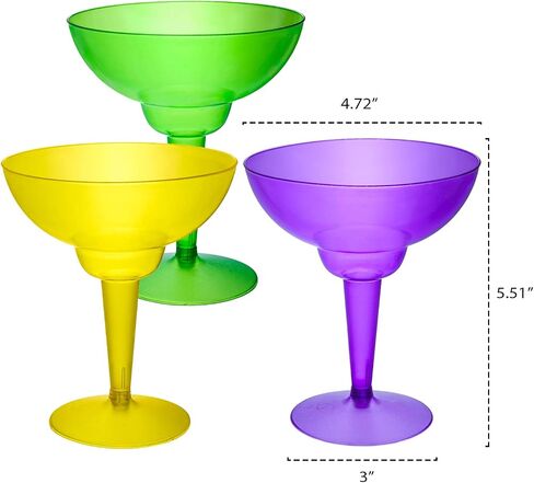 Party Essentials N121290 Cup Margarita Neonate 12Ct, 12 Count (Pack of 1), Assorted Neon in Saudi Arabia