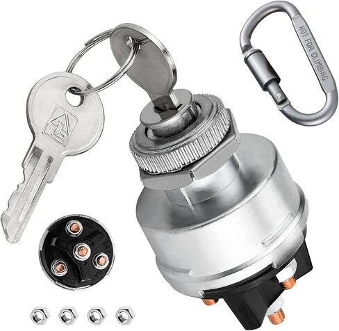 مفتاح إشعال WWZMDiB مع مفتاح، مفتاح إشعال عالمي بـ 4 أوضاع 12 فولت للسيارة والشاحنات والجرارات والمقطورة والرافعة الشوكية والمزيد، Acc/Off/IGN/Start (يأتي مع سلسلة مفاتيح) in Kuwait