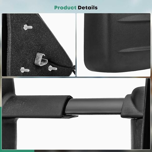 مرايا السحب YHTAUTO تناسب 1997-2003 F-150، 1997-1999 F-250، 2004 F-150 تراث، لا تناسب كابينة الطاقم، سائق تلسكوبي محدب قابل للتعديل بالطاقة ومجموعة زوج مرايا سيارة شاحنة بيك أب من جانب الركاب in Saudi Arabia