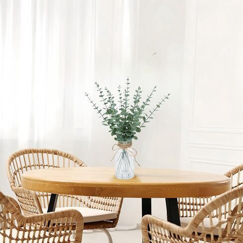 Artificial Plants Olive Branch in Glass Vase, 14.5" Fake Plant Greenery Stems with Olive Branches Faux Eucalyptus Stems for Home Office Farmhouse Wedding Table Centerpiece Décor in Saudi Arabia