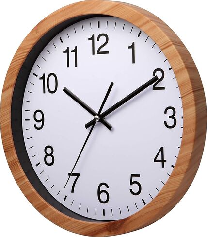 NUOVO 10 Inch Round Wall Clock Silent & Non-Ticking Retro Wall Clock Operated for Living Room Bedroom Kitchen(26 cm/ 10") in Kuwait