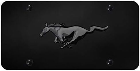 Au-Tomotive Gold, INC. Ford Mustang Black Pearl Pony on Black Metal License Plate in Saudi Arabia