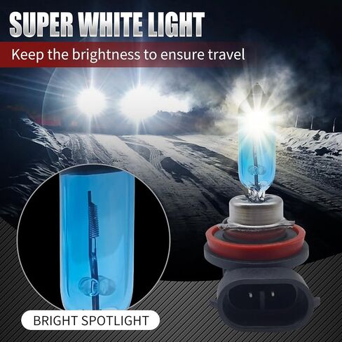 2 PCS H1 Automotive Halogen Bulbs, High Brightness Car Light Bulb, 12V Ultra White Light Anti-fog Bulb, Car Halogen Bulb Replacement Parts, Universal for Most Cars (White) in Kuwait