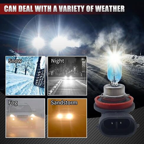 2 PCS H1 Automotive Halogen Bulbs, High Brightness Car Light Bulb, 12V Ultra White Light Anti-fog Bulb, Car Halogen Bulb Replacement Parts, Universal for Most Cars (White) in Kuwait