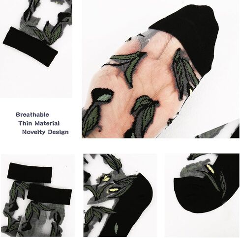 Benefeet Sox Womens Girls Sheer Socks Lace Mesh Crew Socks Transparent See Through Socks Ultra Thin Silk Nylon Dress Socks in Saudi Arabia