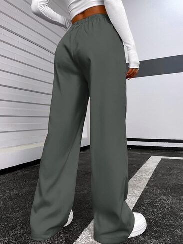 SOLY HUX Women's Cargo Pants Elastic High Waisted Loose Straight Jogger Leg Pocket Trousers Y2K Pants in Saudi Arabia