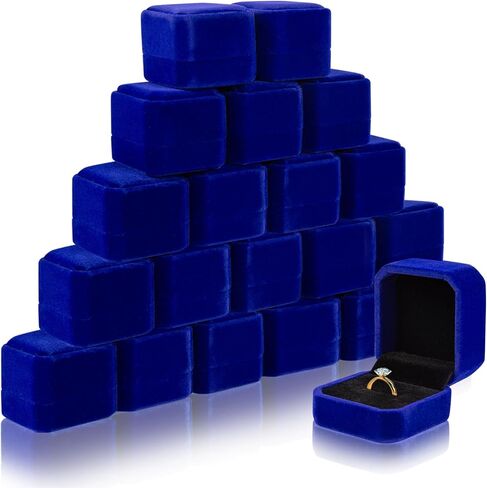 Lamoutor 9Pcs Velvet Ring Box Earring Box Jewelry Gift Box Assorted Color in Saudi Arabia